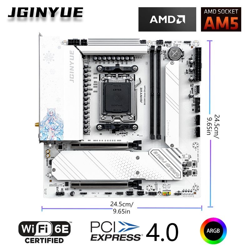 JGINYUE B650M Snow Dream WiFi  - đánh giá và giá Ddr5 Rgb Ram